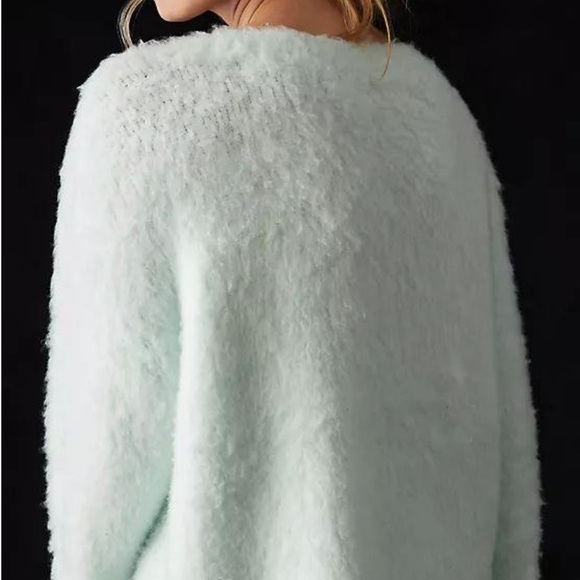 Anthropologie Maeve Plush V-Neck Sweater Merino Wool Fur - Picture 3 of 5